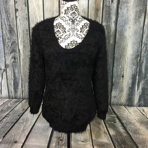 Thick fuzzy black sweater size small